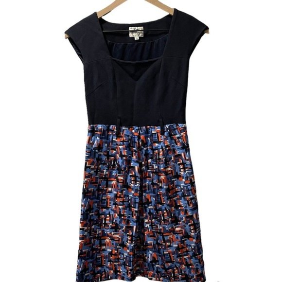 Milly Navy Geometric Print Sleeveless Mini Dress Modern Chic Classic - Picture 10 of 10